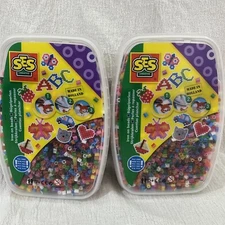 LOT OF 2 SES Creative 00778 Children Box 7000 Mix Basic Iron-on Craft Beads Sm.