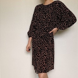 orange polka dot midi dress