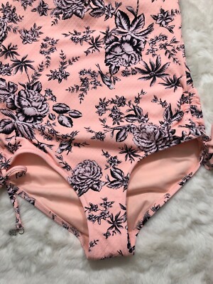 Seafolly Love Bird Deep V Maillot One-piece Peach Sz US 8