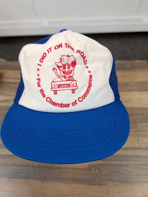 Vintage Trucker Hat I Did It On The Road For The Chamber Of Commerce USA 