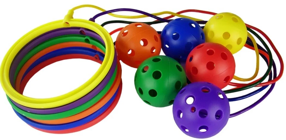 ND SPORTS Saltos al tobillo | Cuerdas para saltar aro de hula de pie | Paquete divertido de 6 bolas de salto