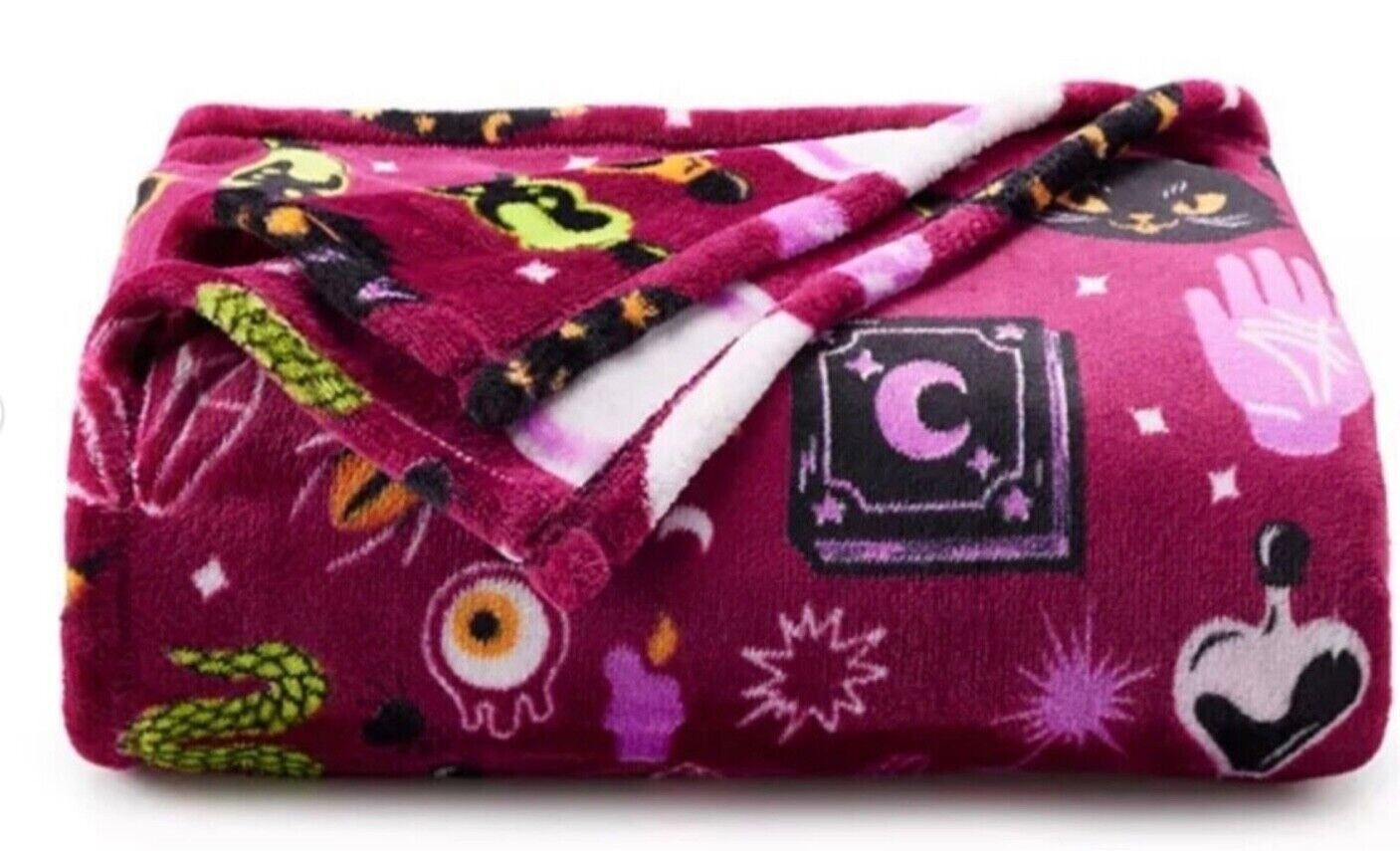 NEW THE BIG ONE THROW Witches Potions & Black Cats Halloween Blanket 5