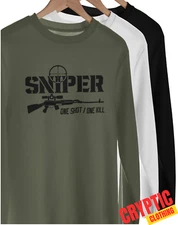 Sniper One Shot One Kill T SHIRT S-3XL Military Patriot Special Forces GIFT TEE