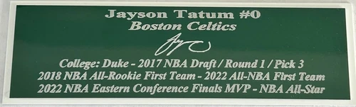 Jayson Tatum Nameplate Boston Celtics Autograph Photo Basketball Jersey