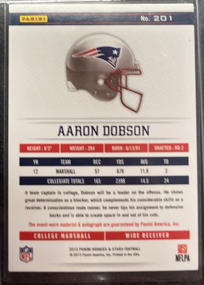 Aaron Dobson 2013 Rookies & Stars RC Auto/Jersey #97/99 Cardinals/Patriots - Image 3 of 3