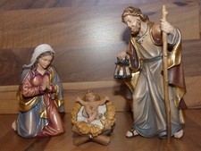 Krippenfigur Set Mahlknecht Krippe - Heilige Familie 9,5cm Holz geschnitzt - Neu