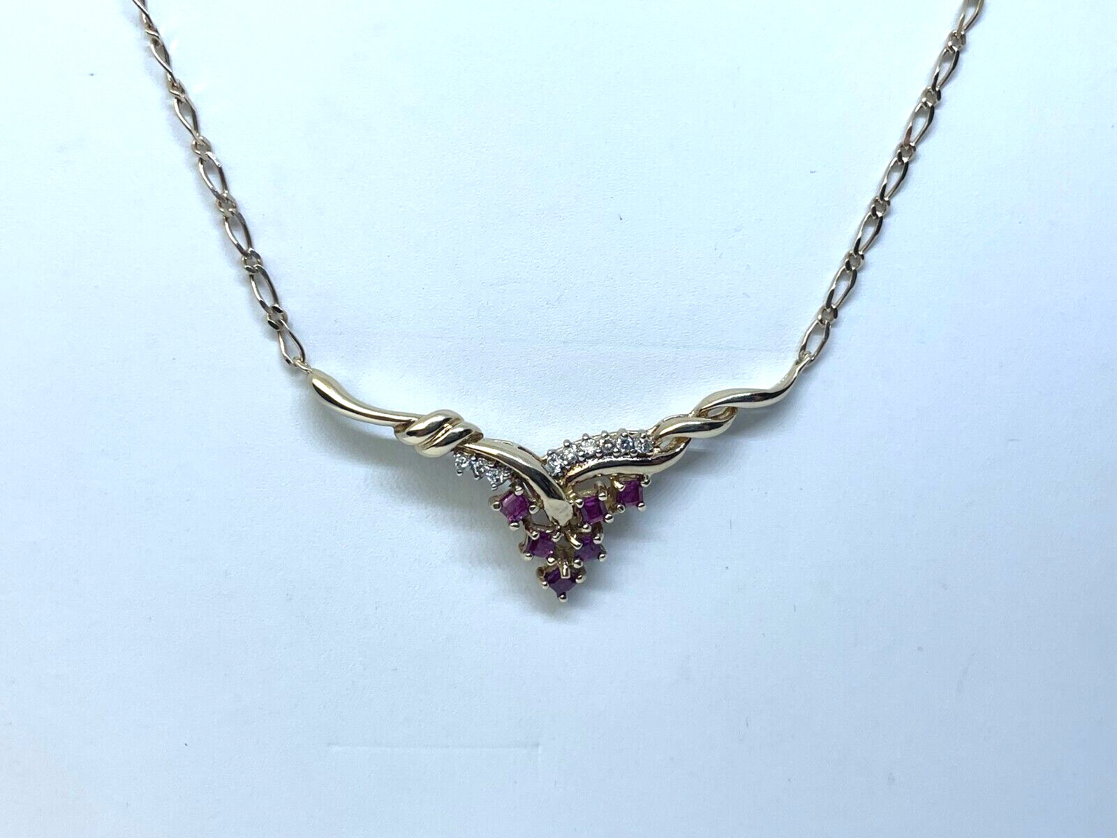 Ruby and Diamond Necklace 9ct Gold Ruby Necklace … - image 4