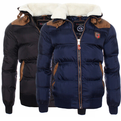 Geographical Norway men's winter jacket quilted warm outdoor jacket fur collar