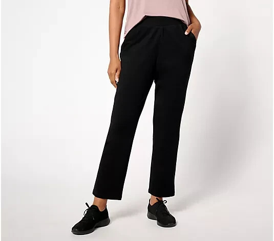 LOGO Life by Lori Goldstein Petit Straight-Leg Pull On Pants BLACK PET M A662766