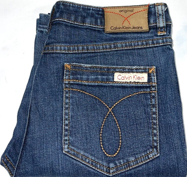 Calvin Klein Womens Size W28 x L30 Bootcut Blue Denim Jeans