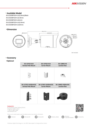 HIKVISION DS-2CD2087G2H-LIU 8MP 4K Hybrid ColorVu security Bullet POE IP Camera - Picture 12 of 19