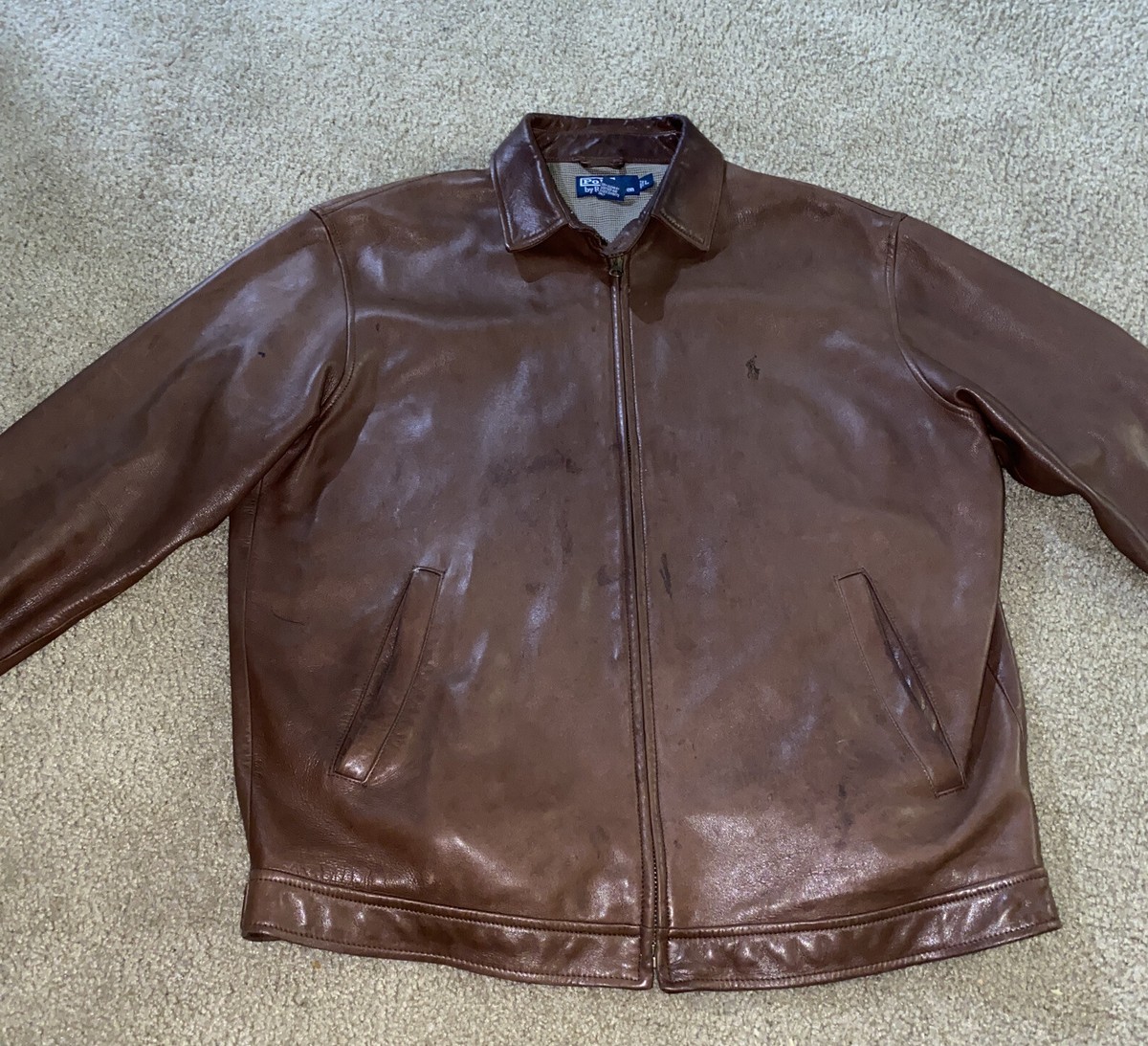 Polo by Ralph Lauren Men's Brown Genuine Leather Vintage Jacket