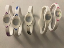 5 PCS WHITE Power Balance Energy Health Band Bracelet XS , S, M, L, XL