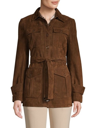 Elie Tahari Dixie Suede Belted Field 