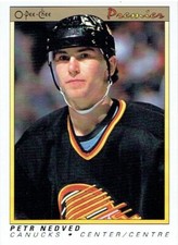 90-91 O Pee Chee Premier Hockey Card- Petr Nedved, Canucks Rookie