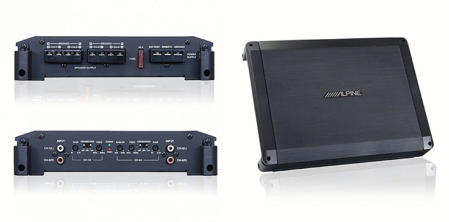 4-канальный автомобильный усилитель Alpine BBX-F1200 Максимальная мощность 600 Вт Фильтр высокихнизких частот