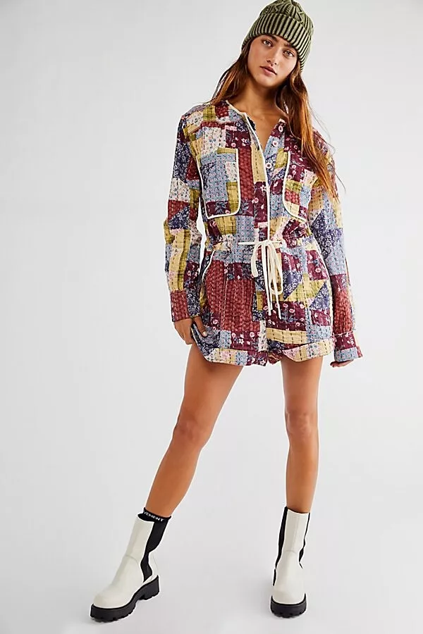 Romper with skirt quilt top