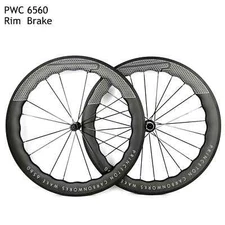 6560 700C Carbon Fiber Road Bike Wheelset V Brakes Clincher Tubeless Tubular 24H