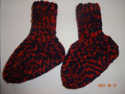 Socken handgestrickt mit Regia 4-fach Wolle Größe 22/23 pepita rot dunkelblau