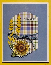 4 SUNFLOWER Stampin Up THANKFUL Plaid Celebrate Sunflowers Greeting Card Kit