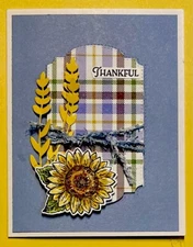 4 SUNFLOWER Stampin Up! THANKFUL Plaid Celebrate Sunflowers Greeting Card Kit