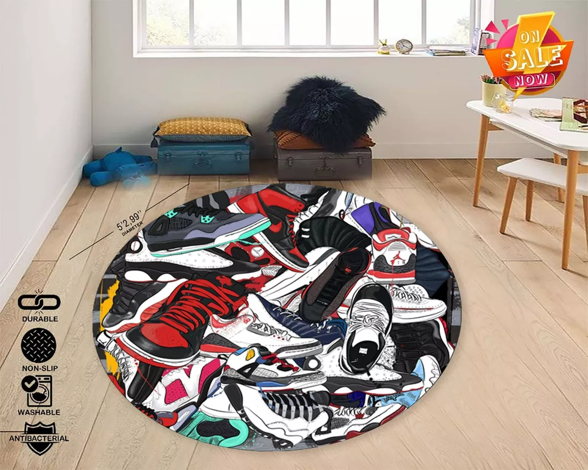 Nike Shoes Rug, Shoes Room Mat, Sneaker Carpet, Sneakers Decor Rug, Nike  Carpet