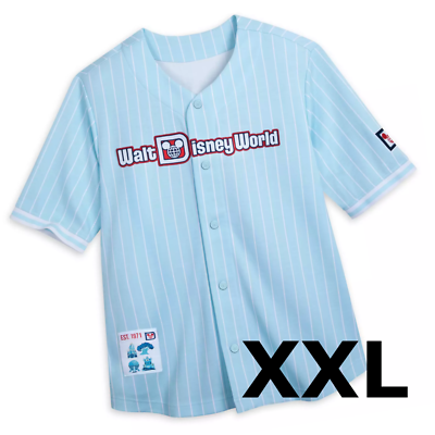 Walt Disney World Resort Baseball Jersey 2XL XXL Pinstripe Disney