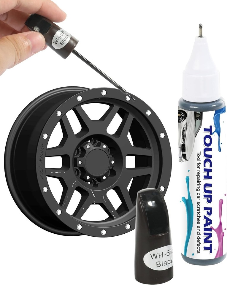 Gloss Black Wheel Rim Touch Up Paint Repair Kit Universal for Car Chips