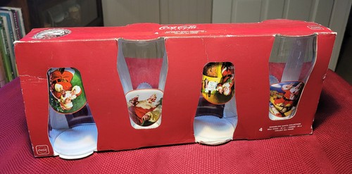 2006 *75th ANNIVERSARY* Coca-Cola SUNBLOOM Santa Claus 20 oz GLASS Soda TUMBLERS