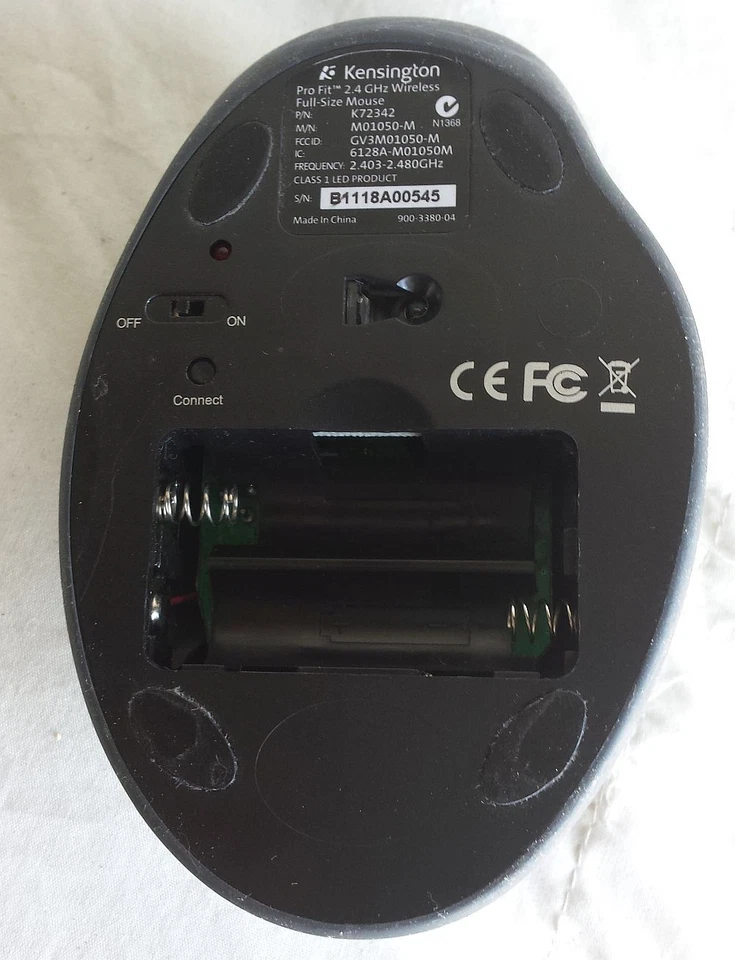 Kensington Pro Fit Full-Size Mouse USB K72342 MISSING RECEIVER COVER Used - Image 3 of 4