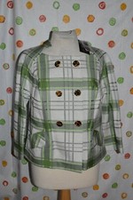 Etcetera Checkmate Womens Size 8 Green Lined Short Jacket Nwt S$$