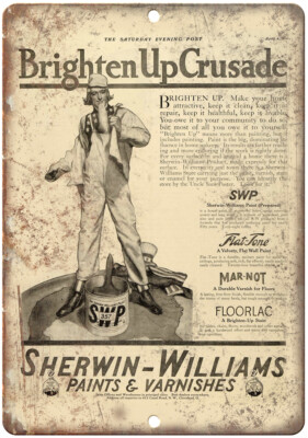 Sherwin-Williams Paints and Varnishes Ad 12'' x 9'' Reproduction Metal Sign Z88