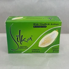 Silka Whitening Green Papaya Soap with VitaRich Actives 135g