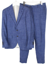 SUITSUPPLY Lazio Single Breasted Slim / Brescia Suit Men's UK 36 Wool Silk Linen