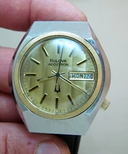SERVICED ACCUTRON BULOVA 2182 STAINLESS STEEL TUNING FORK MEN's WATCH N4