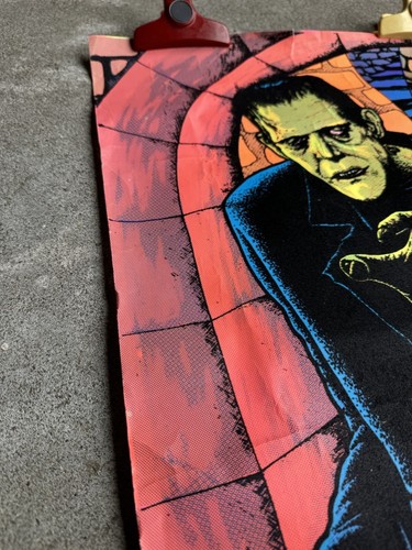 1976 PRO ARTS INC - Frank - Velvet Blacklight Poster Frankenstein (LESEN) - Bild 7 von 10