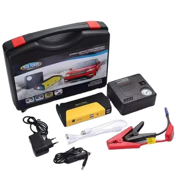 CAR JUMP STARTER BOOSTER WITH TYRE AIR COMPRESSOR PUMP 600 Amp eBay