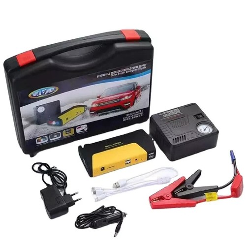 CAR JUMP STARTER BOOSTER WITH TYRE AIR COMPRESSOR PUMP 600 Amp - Afbeelding 1 van 12