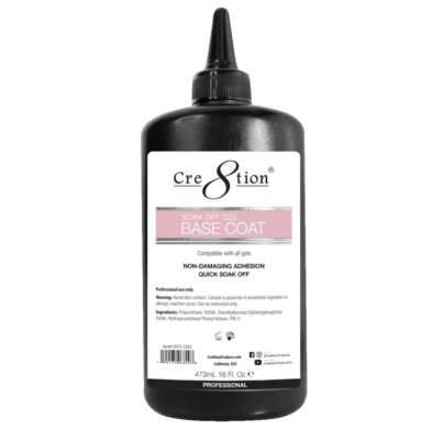 Cre8tion UV/LED Cure Soak off Gel - Base Coat 16 Oz Refill