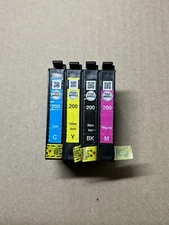 4pk Genuine Epson 200 Black &  Color Ink XP300 XP310 XP400 WF2530 WF2540