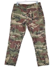 Vtg Mustway Camo Cargo Pants Mens 34 Green Brown Military Army Tapered 35x29