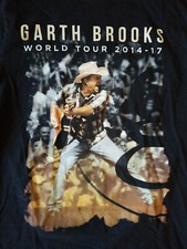 GARTH BROOKS World Tour 2014-17 Concert Graphic T-Shirt Black 2 Sided Men Size S