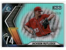 2022 Bowman Chrome Scouts Top 100 Aqua Refractors Jackson Rutledge #BTP-74 /125