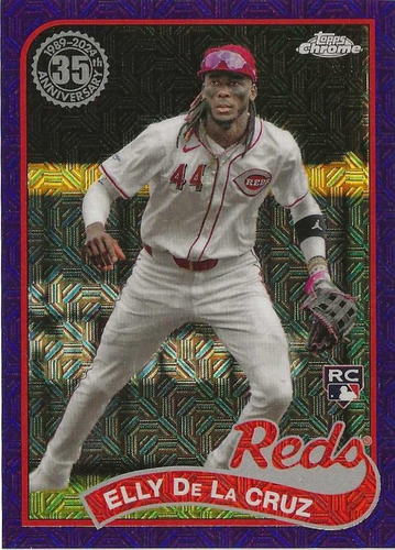Pack argent chromé 2024 Topps Elly De La CruzRCT89CU-40(RC) violet réf /75