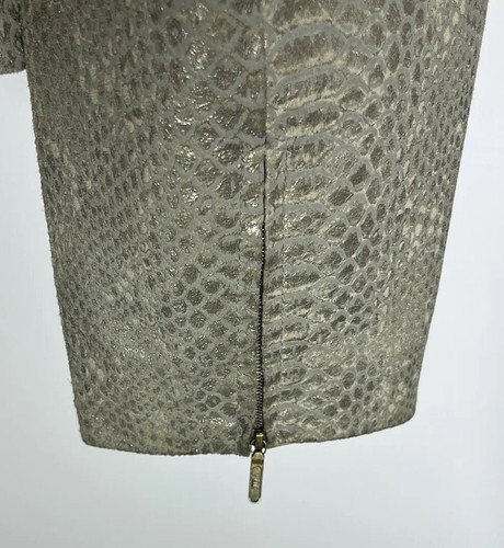 Classiques Entier Leather Jacket Womens Size Large Snakeskin Print Gray Taupe - Picture 7 of 13