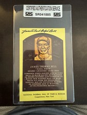Autographed JAMES COOL PAPA BELL Hall of Fame Gold Plaque Post Card CAS