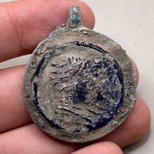 WONDERFUL ANCIENT ROMAN GLASS BRONZE PENDANT