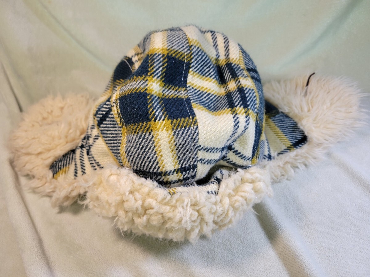 Goorin Brothers Blue Faux Fur Winter Bucket Hat‎ Cossack Trapper Style Size L Royal Blue Taslon Trapper with Natural Grey Rabbit Fur  main image 4
