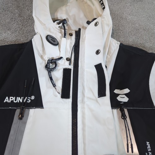 A Bathing Ape Jacket Mens Small White AAPE Outdoor Hooded Ski Coat Windbreaker - Picture 9 of 15