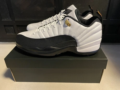 Nike Air Jordan 12 Low Golf Taxi White Black Shoe DH4120-100 Mens Size 14
